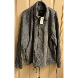 Hollister‎ Men's Corduroy Coach's Jacket XXL Dark Slate Drawstring Hem New